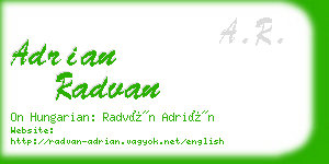 adrian radvan business card